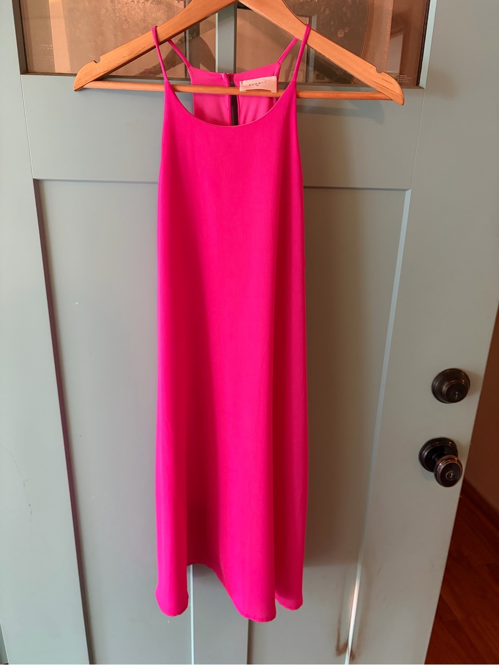 Everly Hot Pink Spaghetti-Strap Midi Dress